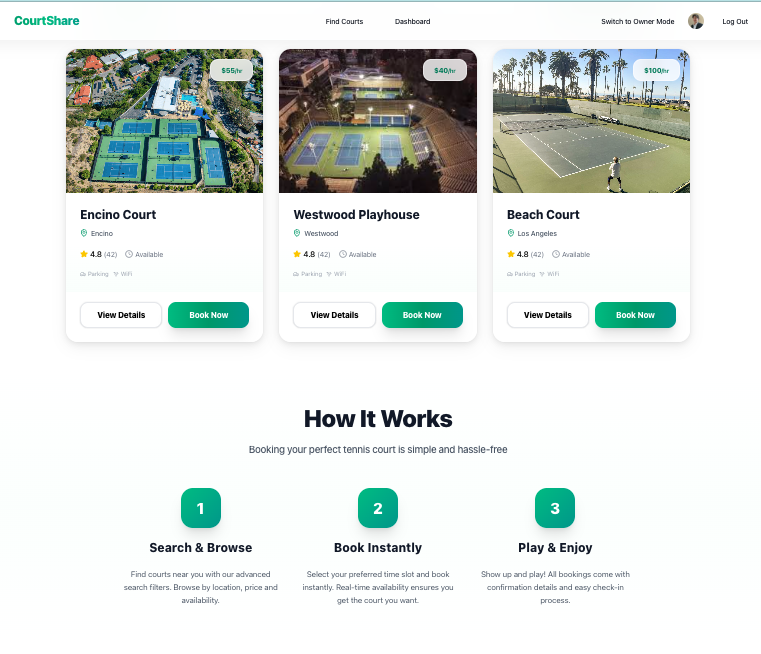 CourtShare Court Listings